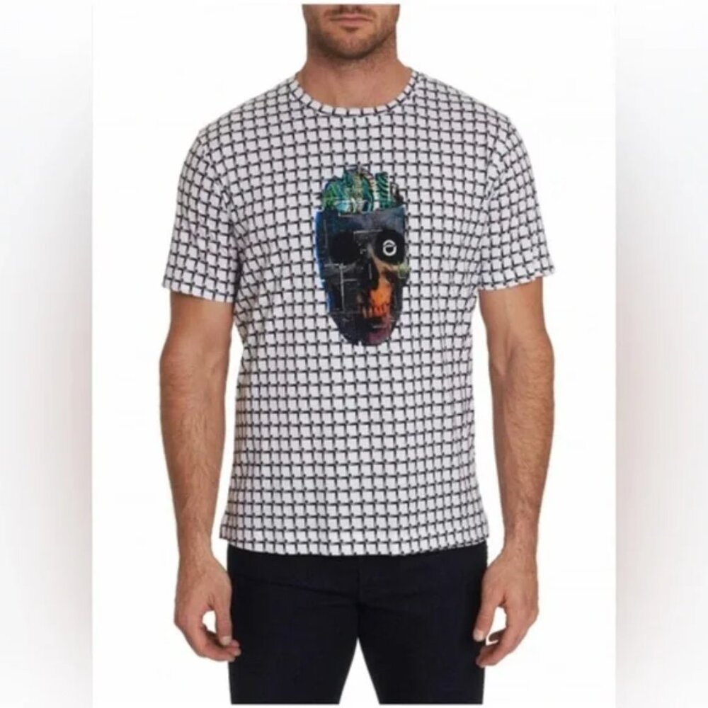 Robert Graham Men's The Mindblown Tee Skull Graphic Geometrical Print size M